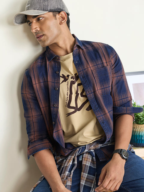 Dobby Checkered Tailored Fit Shirt