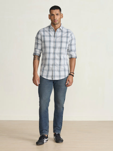 Corduroy Checkered Tailored Fit Shirt
