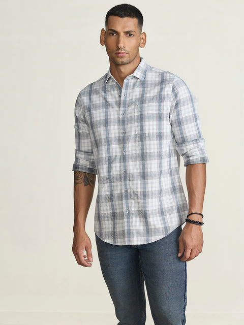 Corduroy Checkered Tailored Fit Shirt