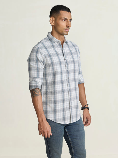 Corduroy Checkered Tailored Fit Shirt