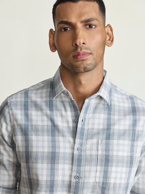 Corduroy Checkered Tailored Fit Shirt
