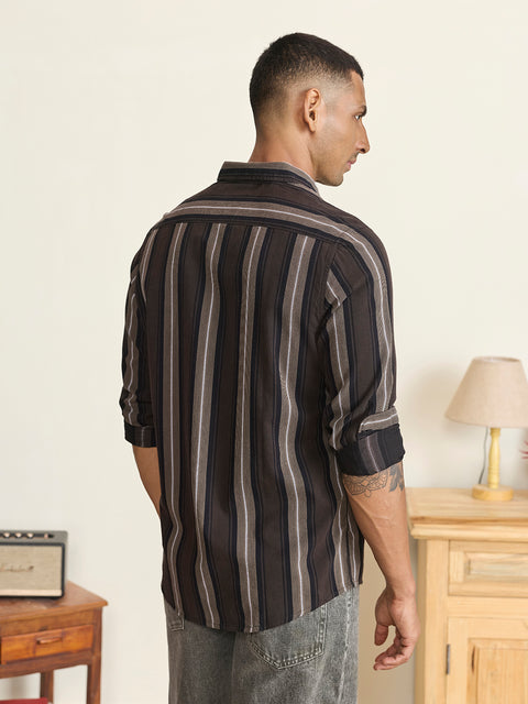 Corduroy Striped Tailored Fit Shirt
