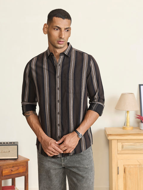 Corduroy Striped Tailored Fit Shirt