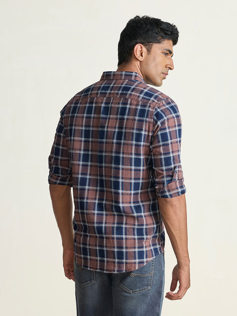 Slub Checkered Tailored Fit Shirt