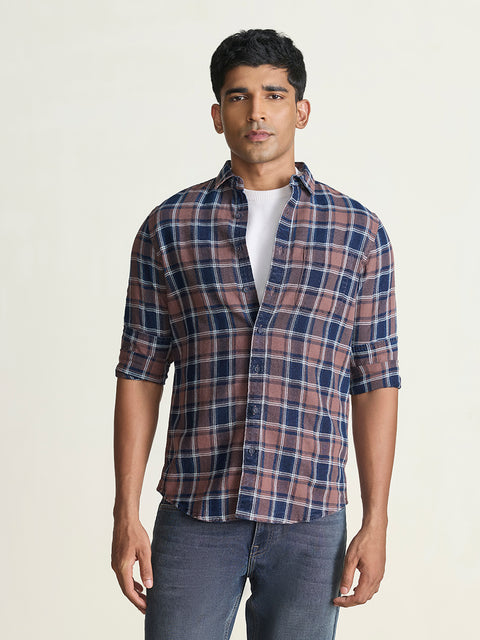 Slub Checkered Tailored Fit Shirt