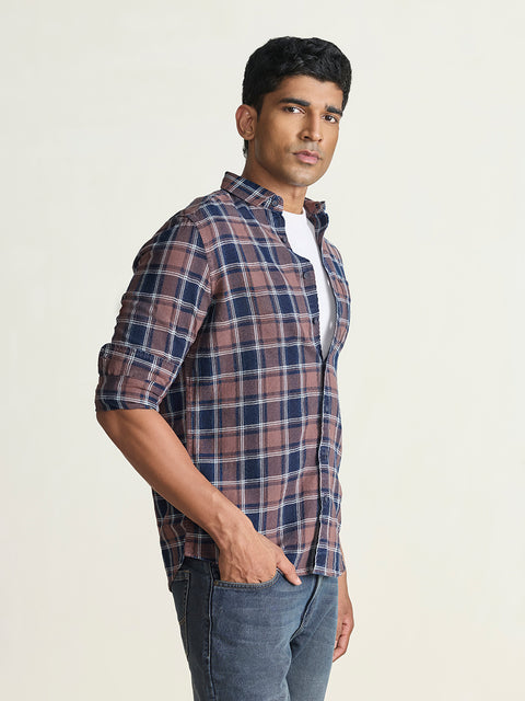 Slub Checkered Tailored Fit Shirt