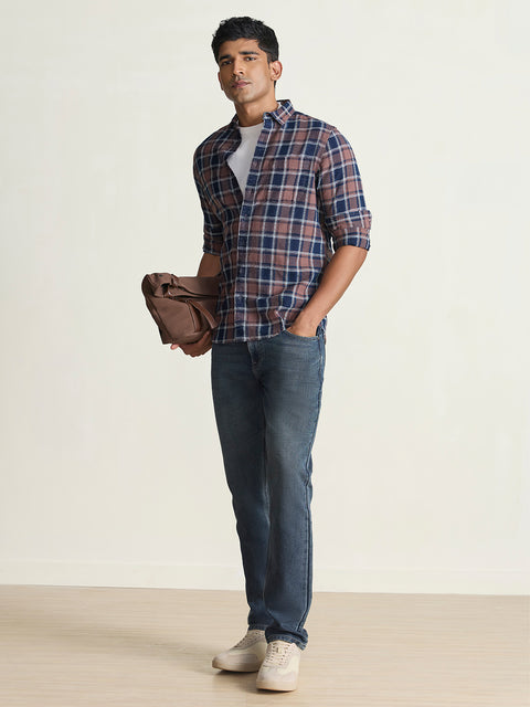 Slub Checkered Tailored Fit Shirt
