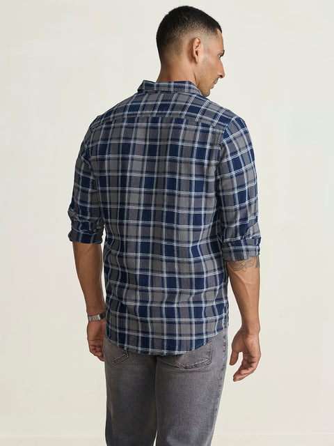 Slub Checkered Tailored Fit Shirt