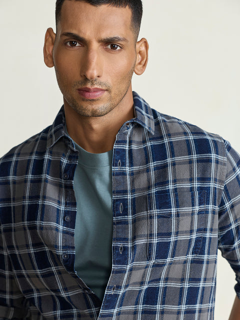 Slub Checkered Tailored Fit Shirt