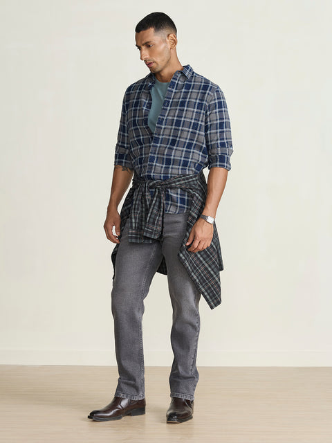 Slub Checkered Tailored Fit Shirt