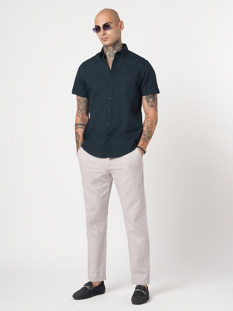 NAVY PLAIN HALF SLEEVE SHIRT