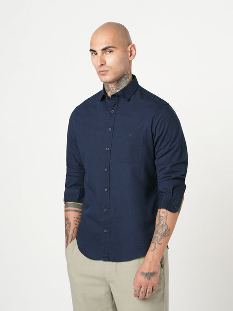 NAVY PLAIN COTTON SHIRT