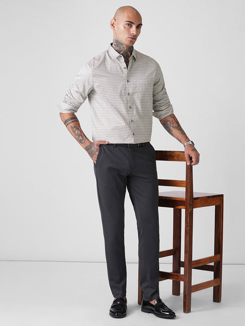 SATIN PRINTED TAILORED SHIRT