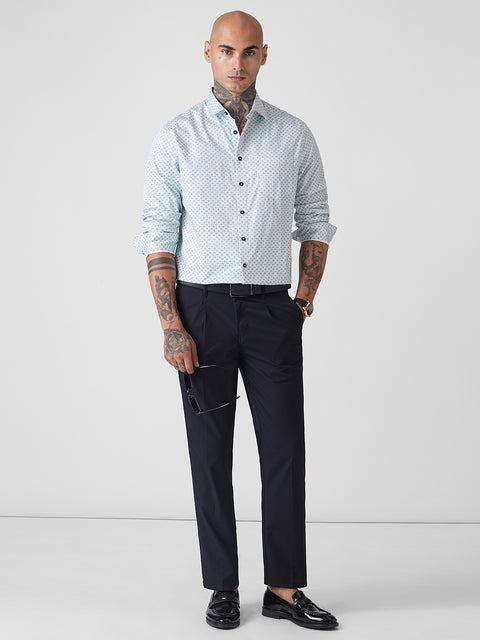 SATIN PRINTED TAILORED SHIRT