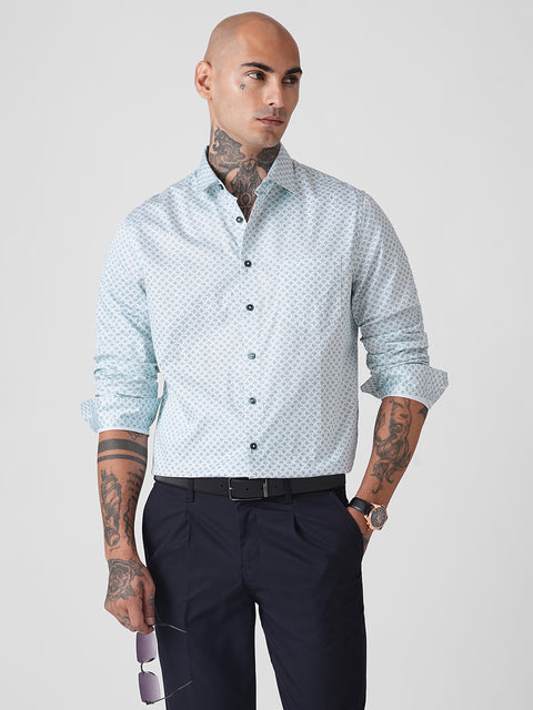 SATIN PRINTED TAILORED SHIRT