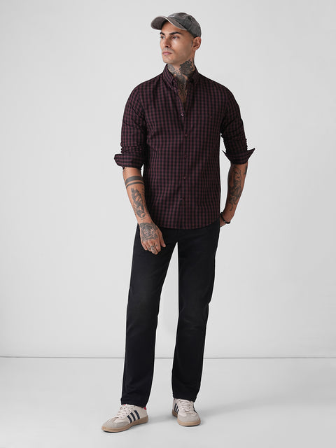 CHECKERED COTTON TAILORED FULL SLEEVE SHIRT