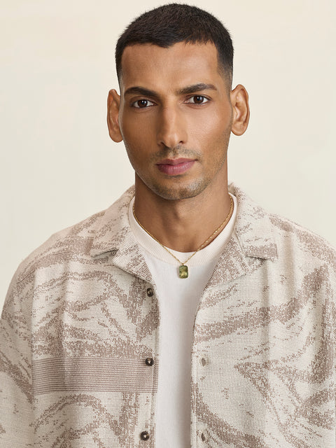 Dobby Printed Relaxed Fit Shirt