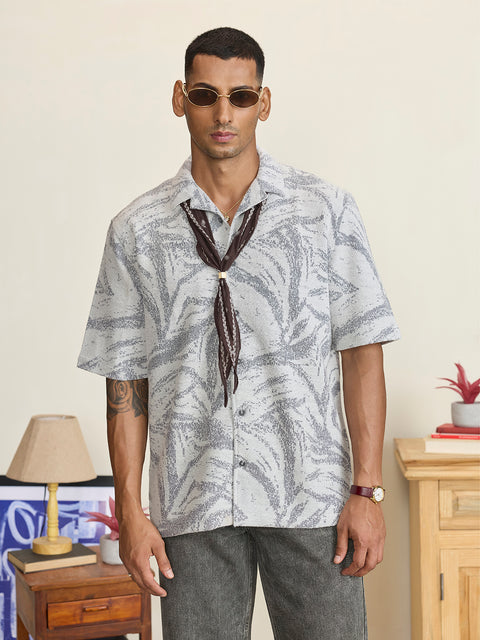 Dobby Printed Relaxed Fit Shirt