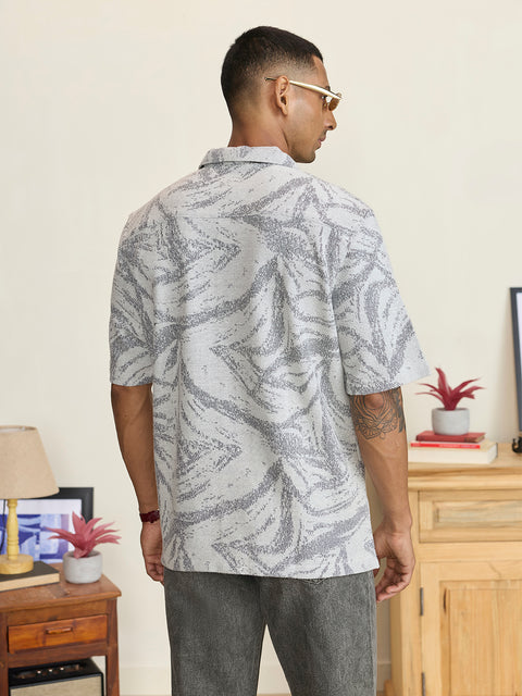 Dobby Printed Relaxed Fit Shirt