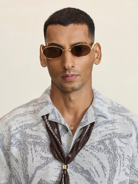 Dobby Printed Relaxed Fit Shirt