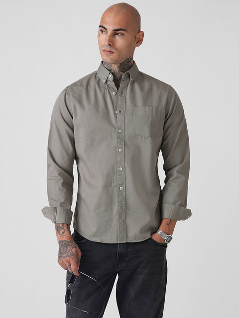 PLAIN SLUB TAILORED SHIRT