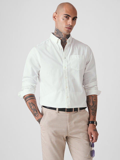 PLAIN SLUB TAILORED SHIRT