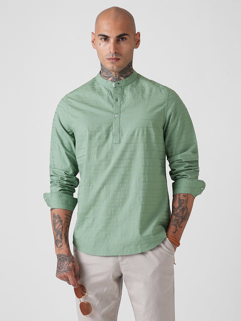 DOBBY STRIPED TAILORED KURTA