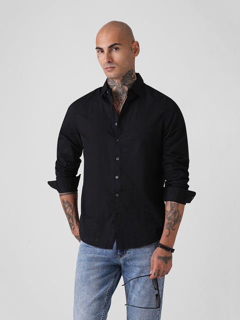 DOBBY PLAIN TAILORED SHIRT