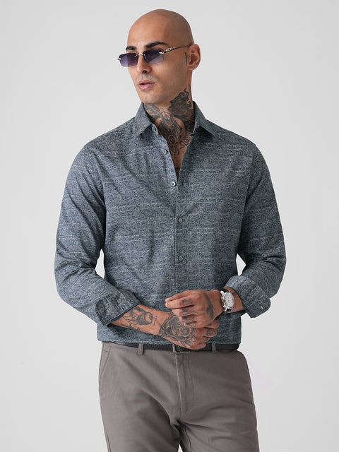 SATIN PRINTED TAILORED SHIRT