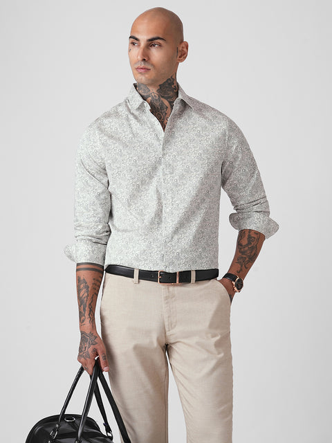 SATIN PRINTED TAILORED SHIRT