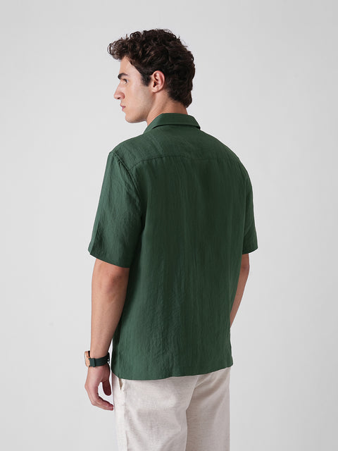 ORANGE SLUB PLAIN SHIRT