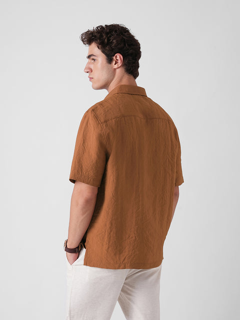 GREEN SLUB PLAIN SHIRT