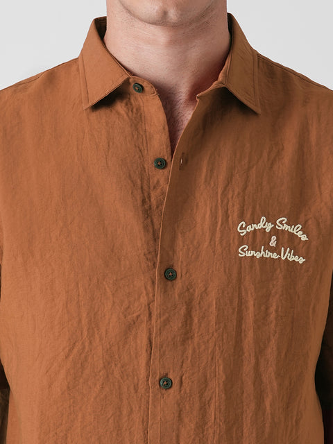 GREEN SLUB PLAIN SHIRT