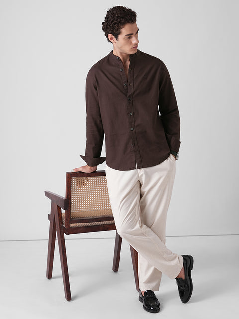 OXFORD MANDARIN COLLAR SHIRT