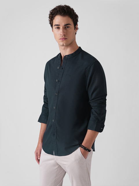 OXFORD MANDARIN COLLAR SHIRT