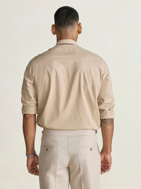 Slub Solid Tailored Fit Shirt