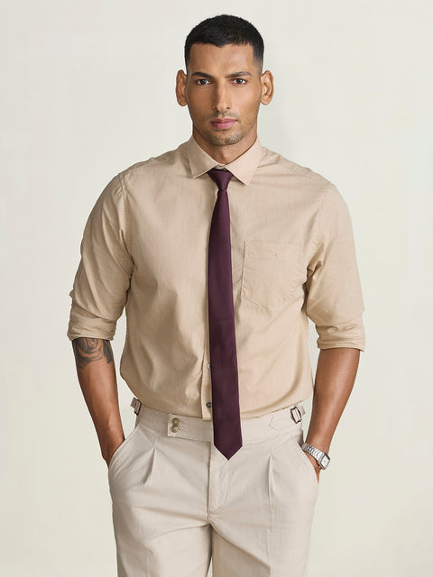 Slub Solid Tailored Fit Shirt