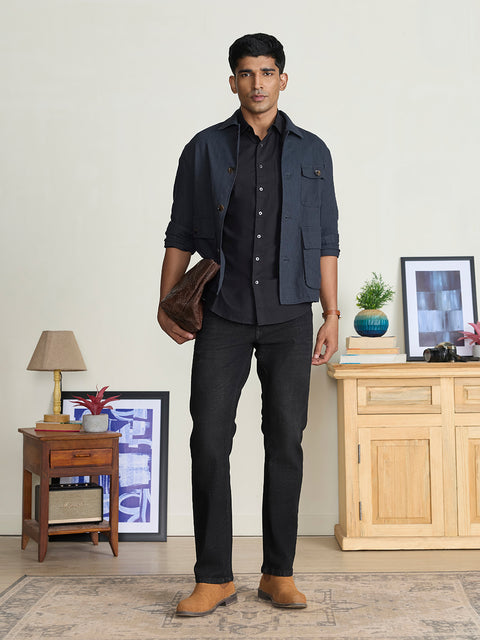 Slub Solid Tailored Fit Shirt