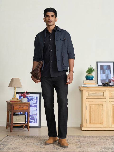 Slub Solid Tailored Fit Shirt