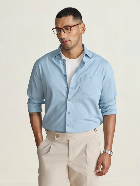 Slub Solid Tailored Fit Shirt