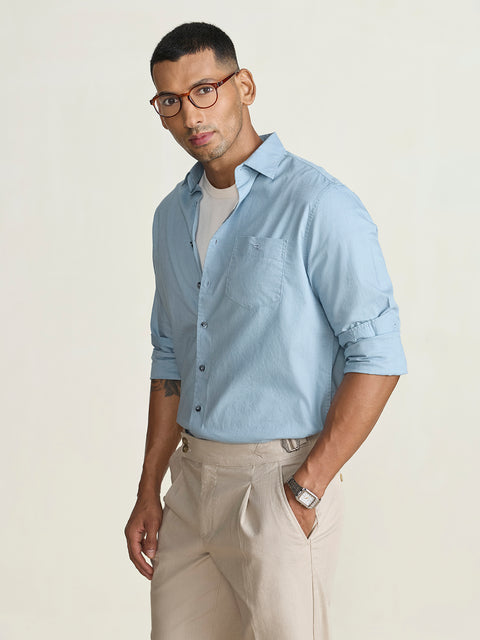 Slub Solid Tailored Fit Shirt