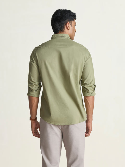 Slub Solid Tailored Fit Shirt