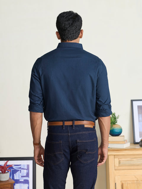 Slub Solid Tailored Fit Shirt