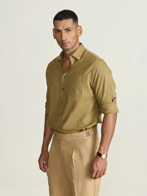 Slub Solid Tailored Fit Shirt