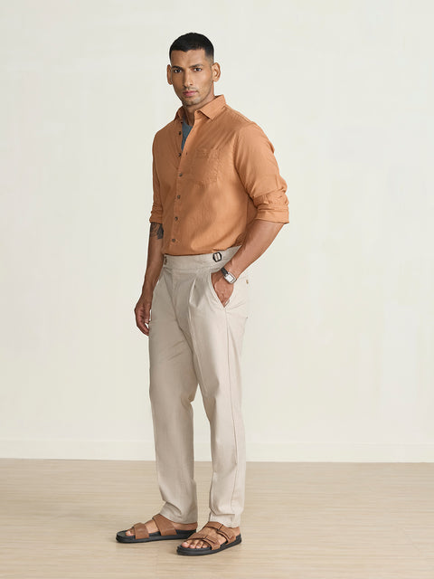 Slub Solid Tailored Fit Shirt