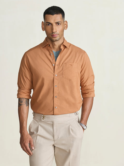 Slub Solid Tailored Fit Shirt