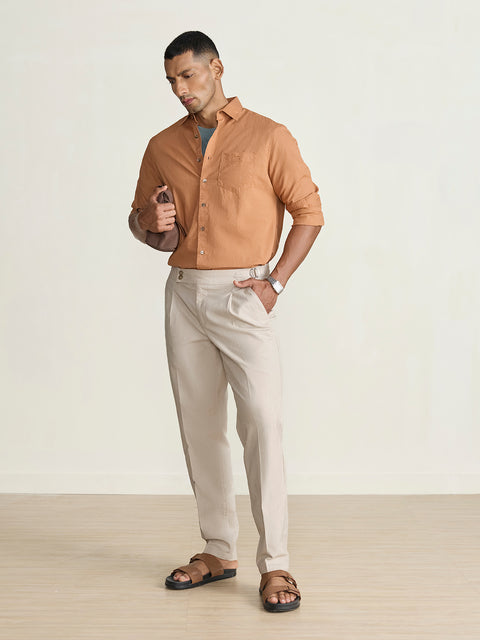 Slub Solid Tailored Fit Shirt