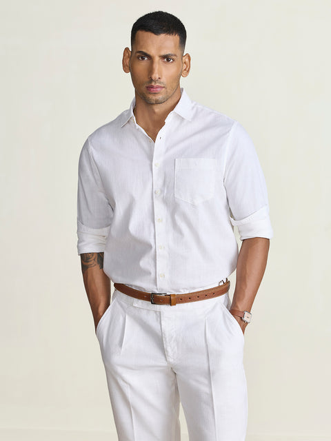 Slub Solid Tailored Fit Shirt