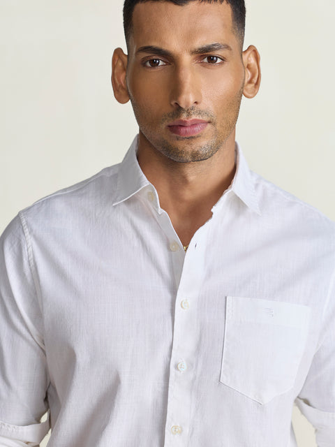 Slub Solid Tailored Fit Shirt
