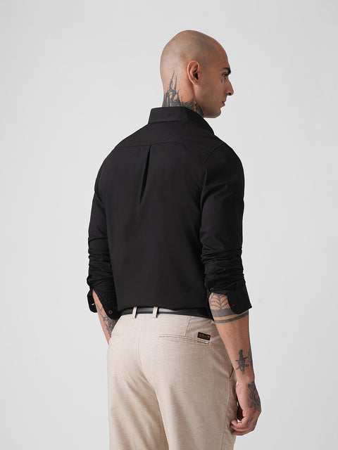 SATIN PLAIN TAILORED FULL SLEEVE SHIRT